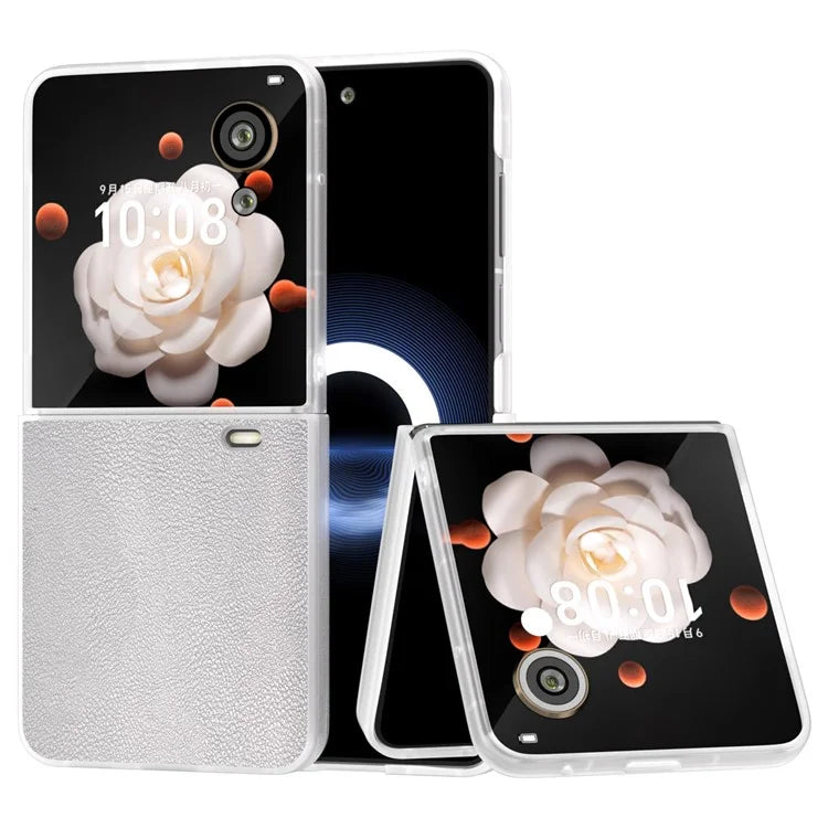 For Honor Magic V Flip 5G Case Clear Matte Edge PU Leather+PC Folding Phone Cover