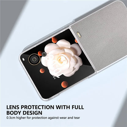 For Honor Magic V Flip 5G Case Clear Matte Edge PU Leather+PC Folding Phone Cover