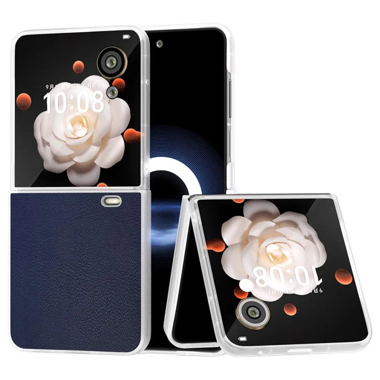 For Honor Magic V Flip 5G Case Clear Matte Edge PU Leather+PC Folding Phone Cover