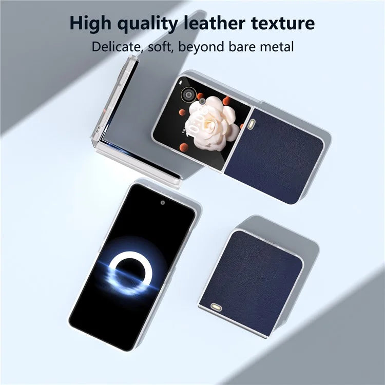 For Honor Magic V Flip 5G Case Clear Matte Edge PU Leather+PC Folding Phone Cover