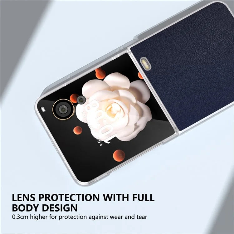 For Honor Magic V Flip 5G Case Clear Matte Edge PU Leather+PC Folding Phone Cover