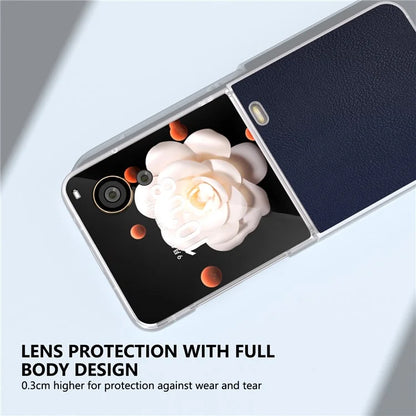 For Honor Magic V Flip 5G Case Clear Matte Edge PU Leather+PC Folding Phone Cover