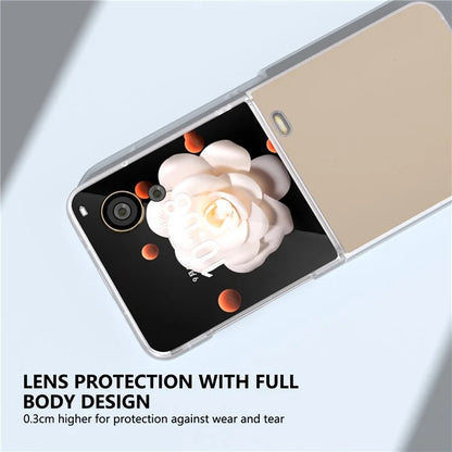 For Honor Magic V Flip 5G Case Clear Matte Edge PU Leather+PC Folding Phone Cover