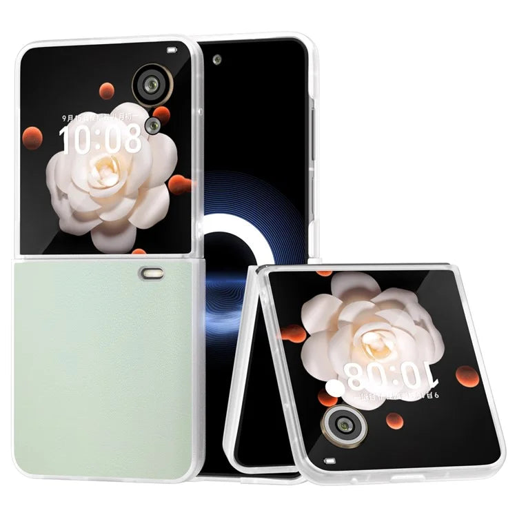 For Honor Magic V Flip 5G Case Clear Matte Edge PU Leather+PC Folding Phone Cover