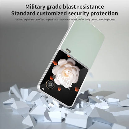 For Honor Magic V Flip 5G Case Clear Matte Edge PU Leather+PC Folding Phone Cover
