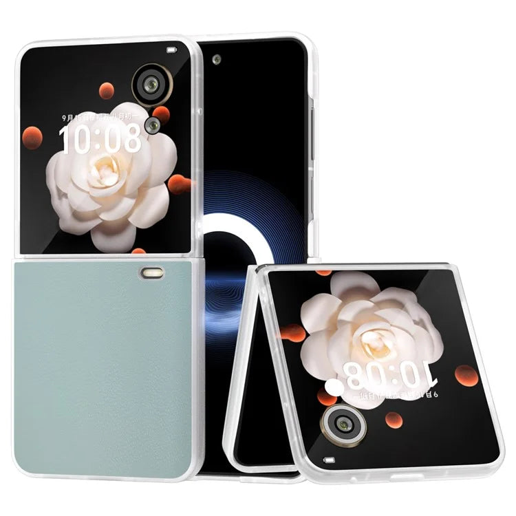 For Honor Magic V Flip 5G Case Clear Matte Edge PU Leather+PC Folding Phone Cover