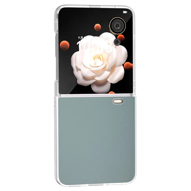 For Honor Magic V Flip 5G Case Clear Matte Edge PU Leather+PC Folding Phone Cover