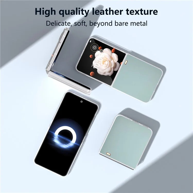 For Honor Magic V Flip 5G Case Clear Matte Edge PU Leather+PC Folding Phone Cover