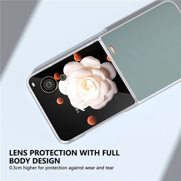 For Honor Magic V Flip 5G Case Clear Matte Edge PU Leather+PC Folding Phone Cover