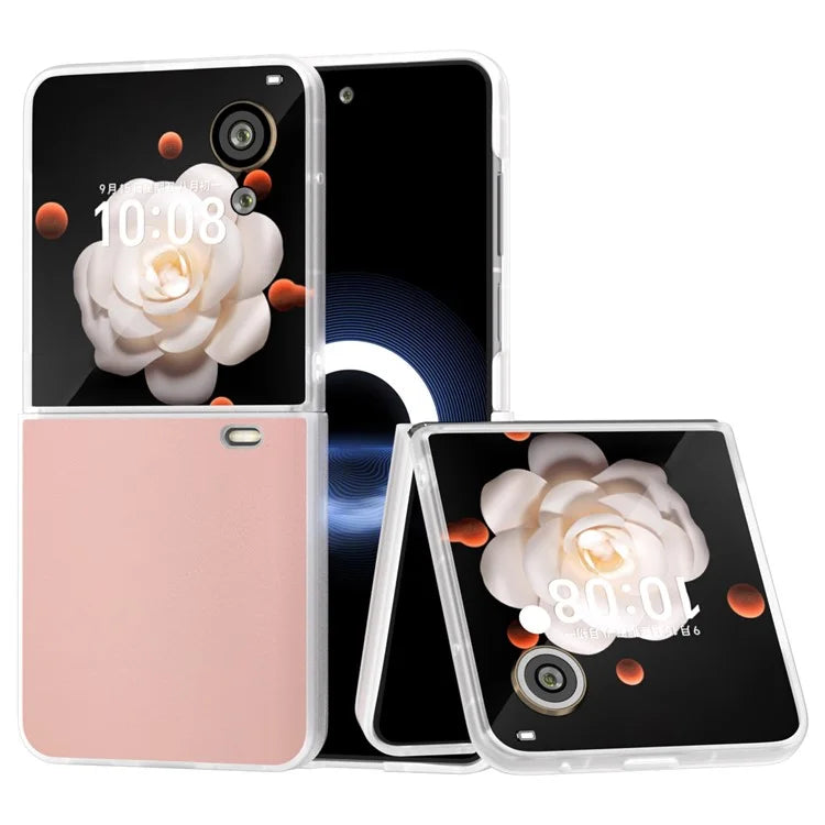 For Honor Magic V Flip 5G Case Clear Matte Edge PU Leather+PC Folding Phone Cover