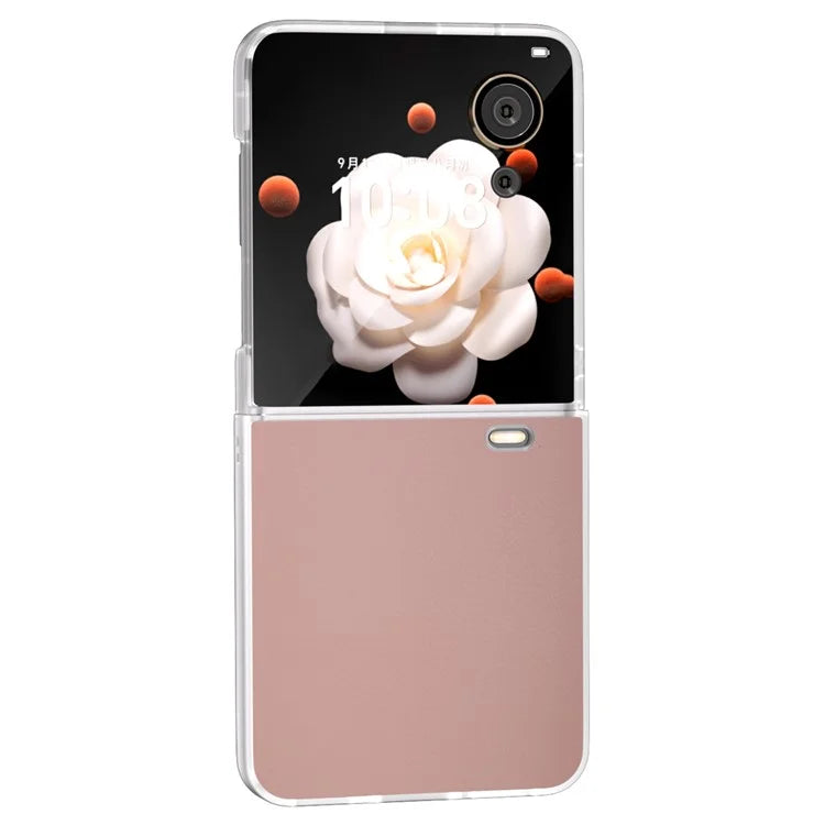 For Honor Magic V Flip 5G Case Clear Matte Edge PU Leather+PC Folding Phone Cover