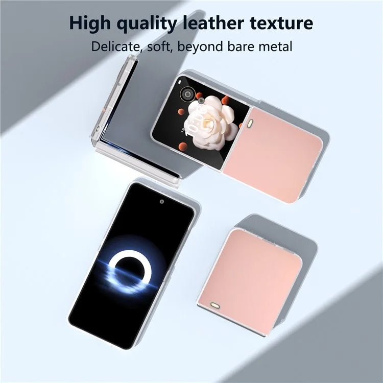 For Honor Magic V Flip 5G Case Clear Matte Edge PU Leather+PC Folding Phone Cover