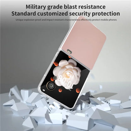For Honor Magic V Flip 5G Case Clear Matte Edge PU Leather+PC Folding Phone Cover