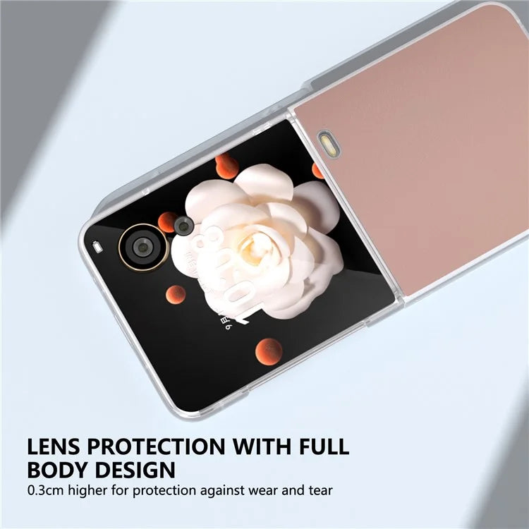 For Honor Magic V Flip 5G Case Clear Matte Edge PU Leather+PC Folding Phone Cover