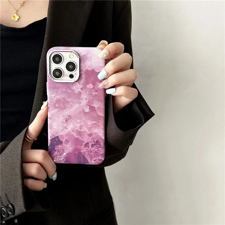 ARU For iPhone 15 Pro Case Compatible with MagSafe Marble Pattern PC Hard Phone Cover