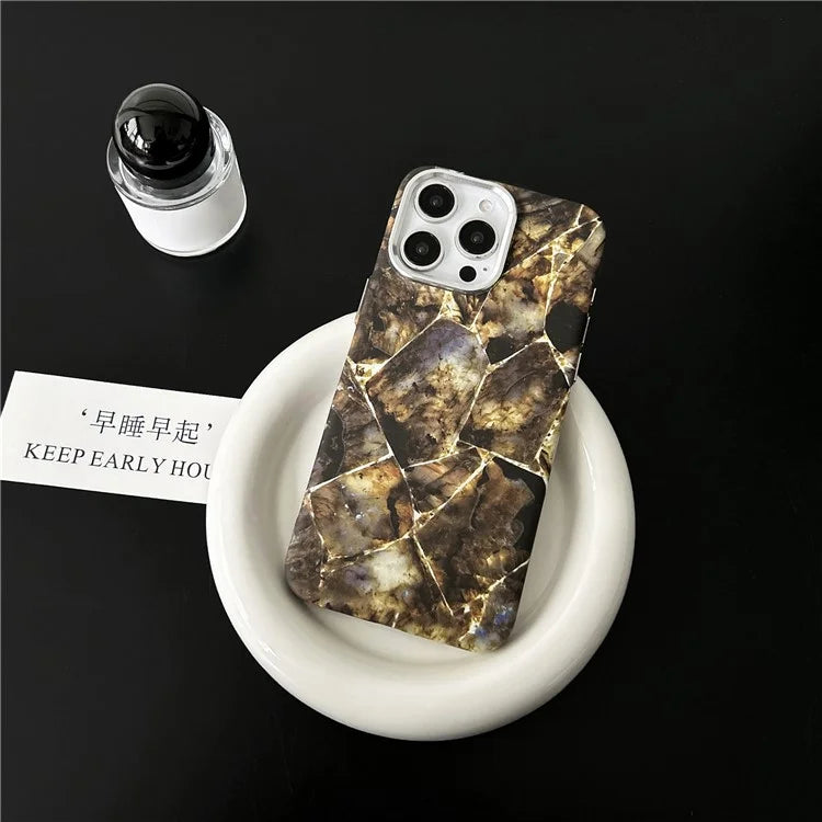 ARU For iPhone 13 Pro Magnetic Case Marble Pattern Shockproof PC Phone Cover