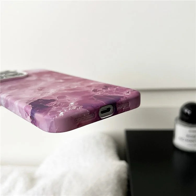 ARU For iPhone 13 Pro Magnetic Case Marble Pattern Shockproof PC Phone Cover