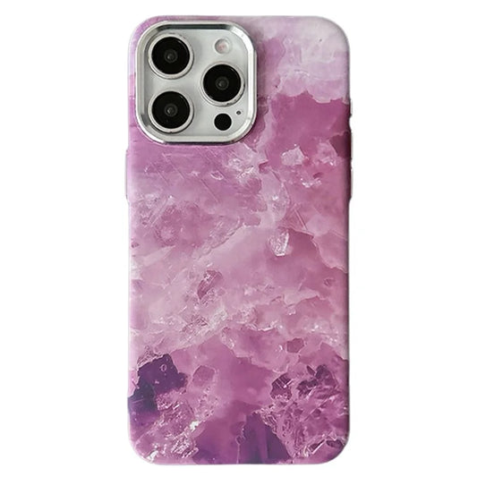 ARU For iPhone 14 Pro Magnetic Case Marble Pattern PC Phone Cover with Metal Lens Frame