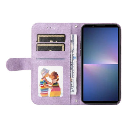 For Sony Xperia 5 V Case PU Leather Phone Cover Tree Hardware Decor
