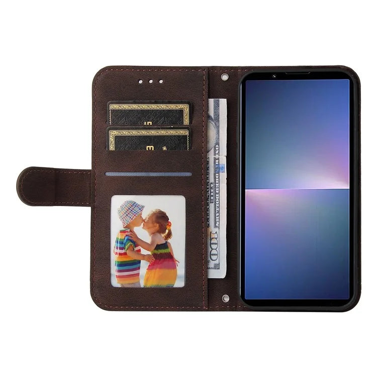 For Sony Xperia 5 V Case PU Leather Phone Cover Tree Hardware Decor