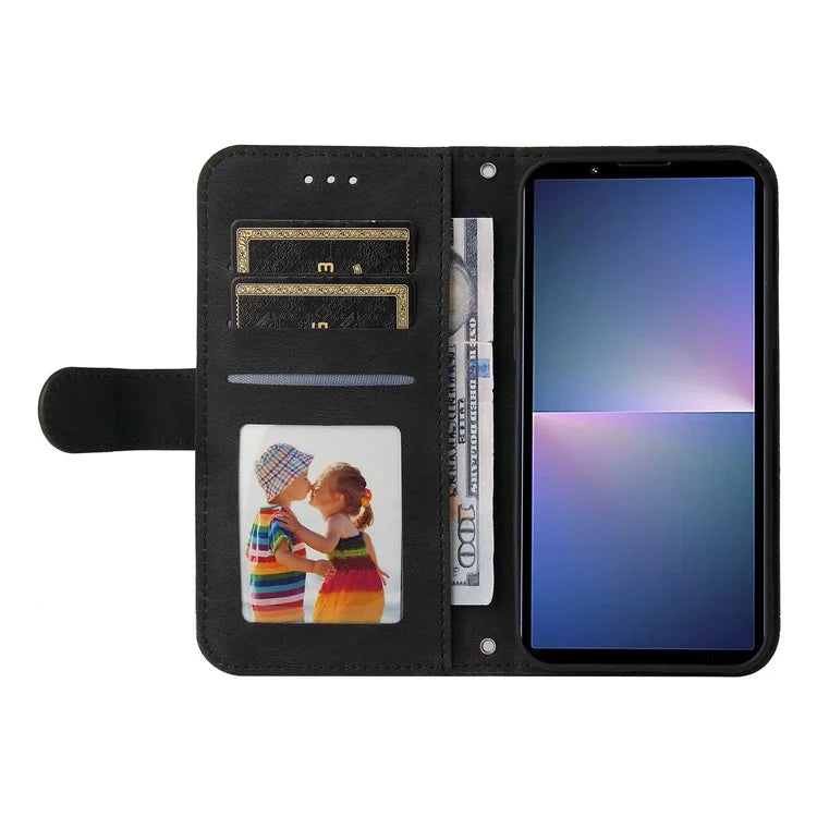For Sony Xperia 5 V Case PU Leather Phone Cover Tree Hardware Decor