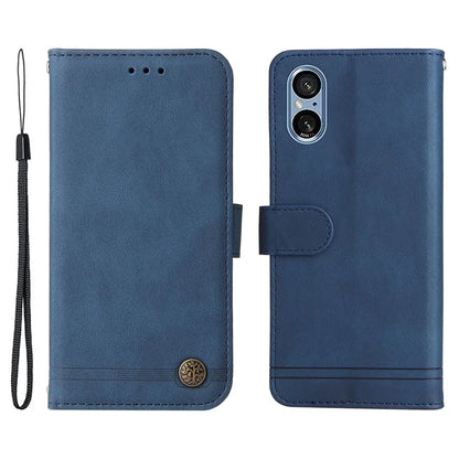 For Sony Xperia 5 V Case PU Leather Phone Cover Tree Hardware Decor