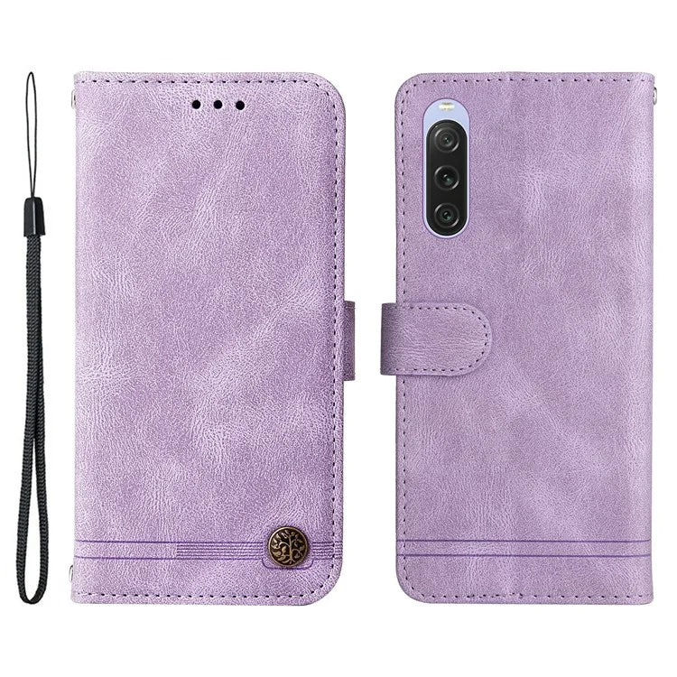 For Sony Xperia 10 V Wallet Case Skin-Touch PU Leather Flip Phone Cover
