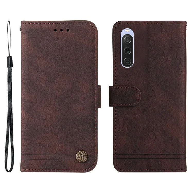 For Sony Xperia 10 V Wallet Case Skin-Touch PU Leather Flip Phone Cover