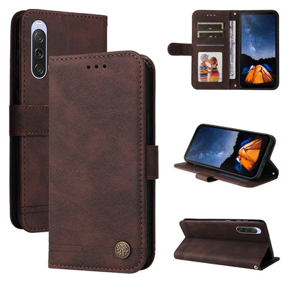 For Sony Xperia 10 V Wallet Case Skin-Touch PU Leather Flip Phone Cover