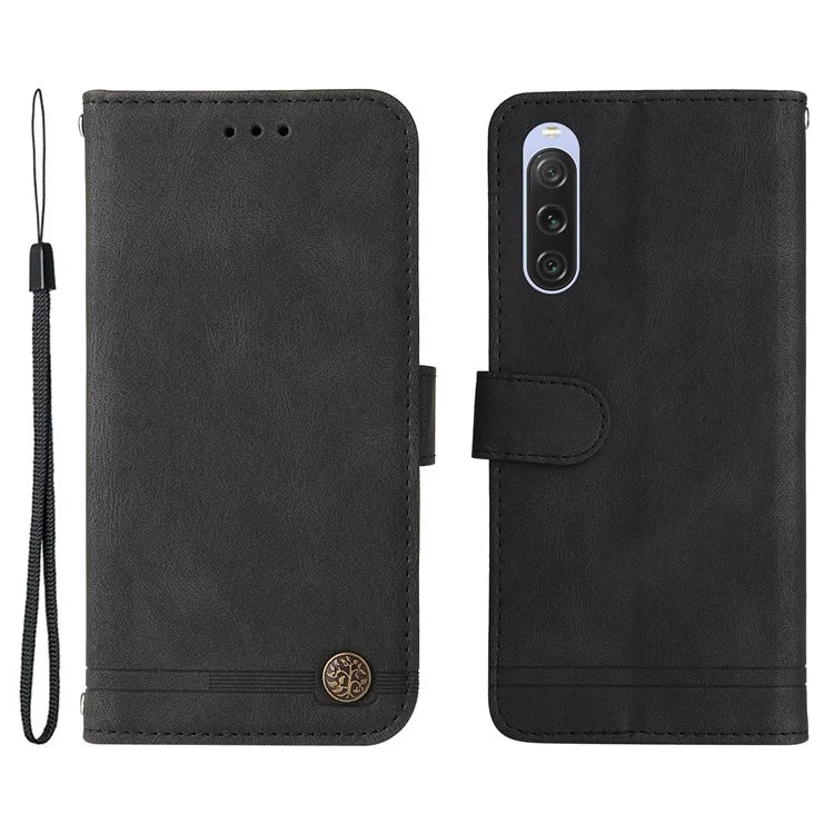 For Sony Xperia 10 V Wallet Case Skin-Touch PU Leather Flip Phone Cover