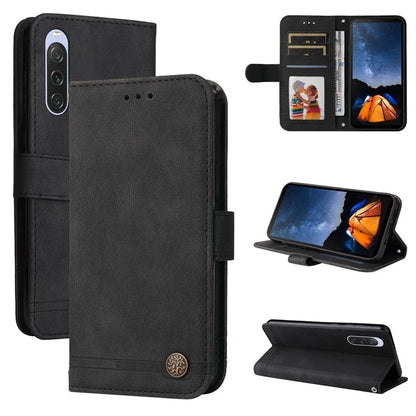 For Sony Xperia 10 V Wallet Case Skin-Touch PU Leather Flip Phone Cover