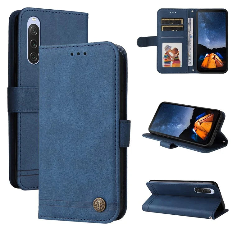 For Sony Xperia 10 V Wallet Case Skin-Touch PU Leather Flip Phone Cover