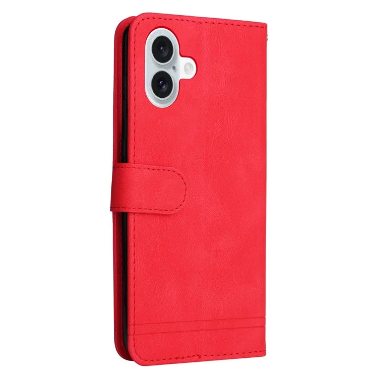 For iPhone 16 Plus Case Wallet Leather Phone Cover with Magnetic Clasp