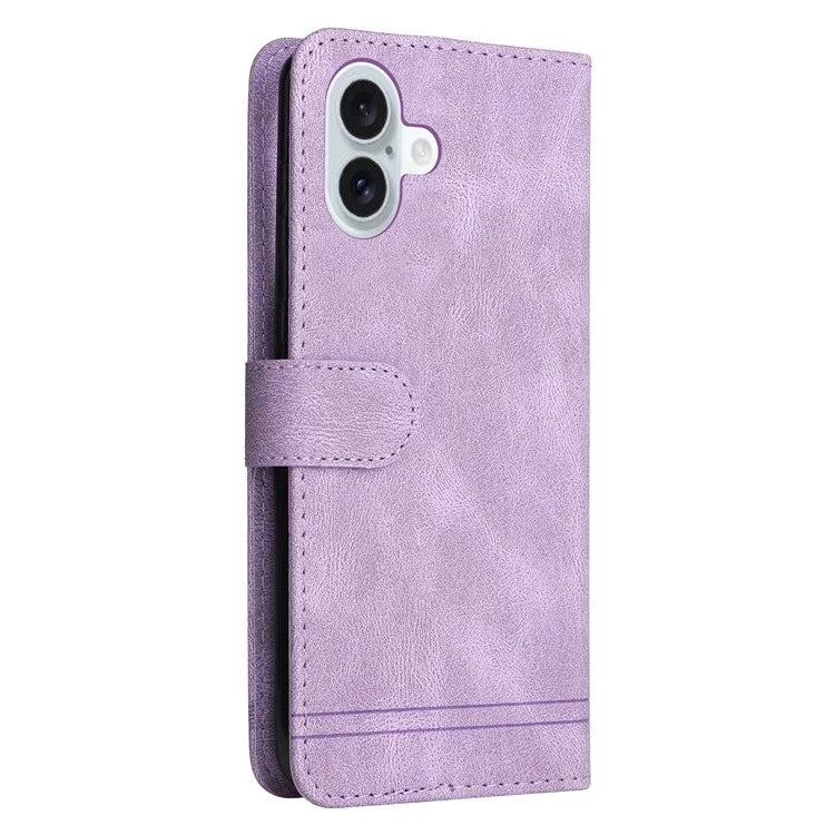 For iPhone 16 Plus Case Wallet Leather Phone Cover with Magnetic Clasp
