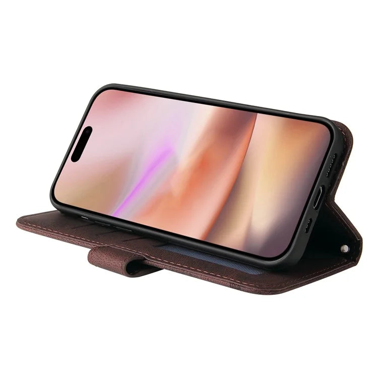 For iPhone 16 Plus Case Wallet Leather Phone Cover with Magnetic Clasp