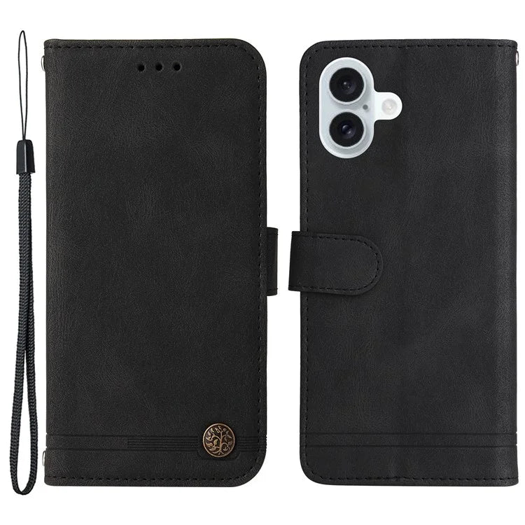 For iPhone 16 Plus Case Wallet Leather Phone Cover with Magnetic Clasp