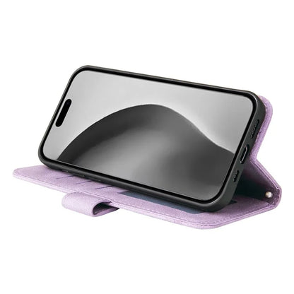 For iPhone 16 Pro Max Case Skin Feeling Leather Wallet Stand Phone Cover with Strap