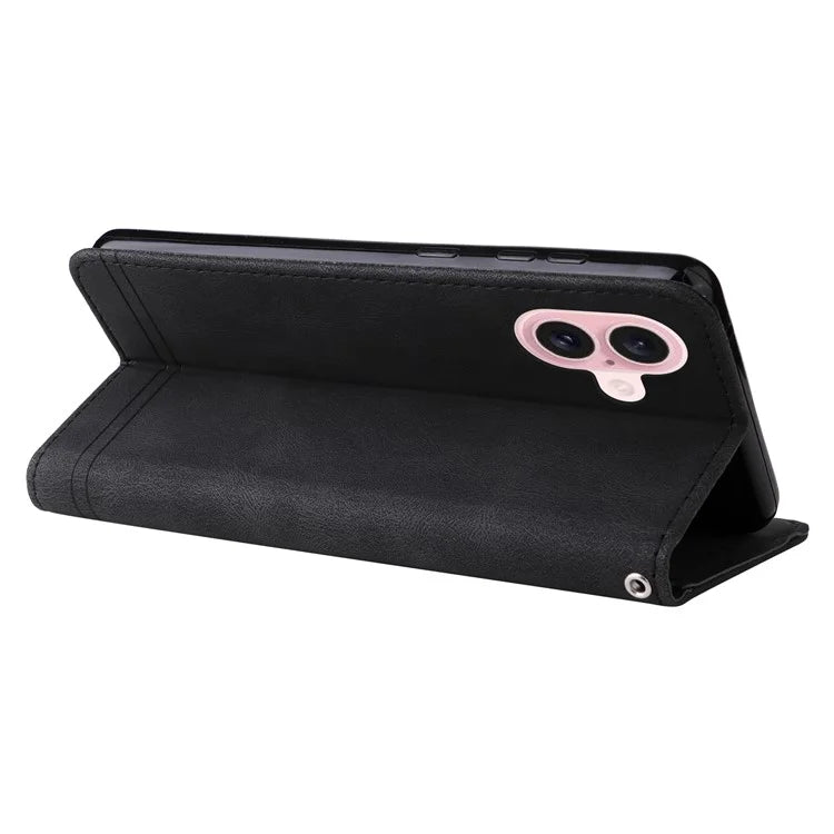 For iPhone 16 Case Wallet Leather Phone Cover Tree Hardware Decor