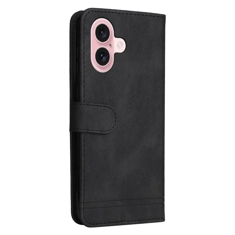 For iPhone 16 Case Wallet Leather Phone Cover Tree Hardware Decor