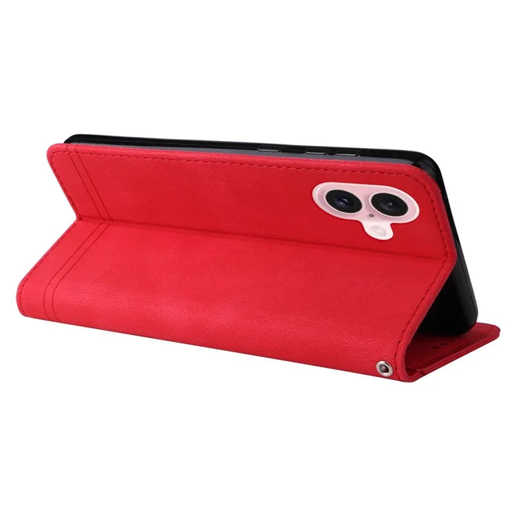 For iPhone 16 Case Wallet Leather Phone Cover Tree Hardware Decor