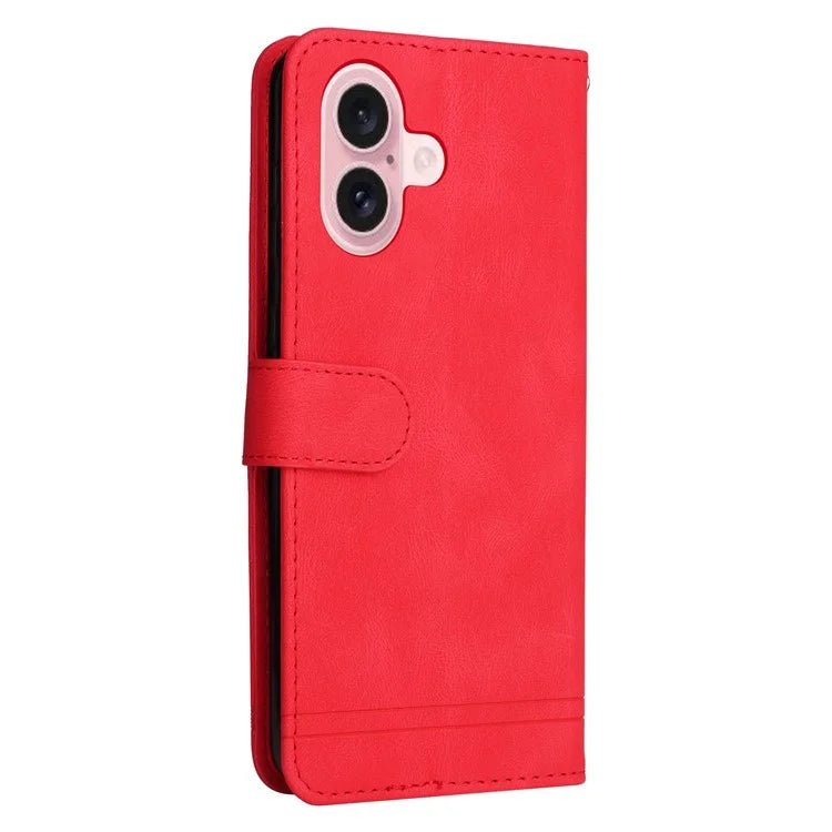 For iPhone 16 Case Wallet Leather Phone Cover Tree Hardware Decor