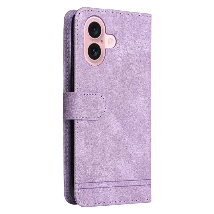 For iPhone 16 Case Wallet Leather Phone Cover Tree Hardware Decor