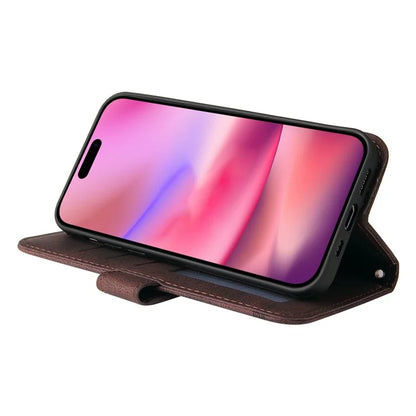 For iPhone 16 Case Wallet Leather Phone Cover Tree Hardware Decor