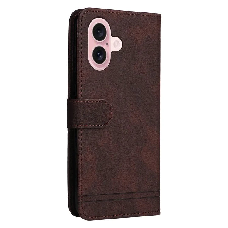 For iPhone 16 Case Wallet Leather Phone Cover Tree Hardware Decor