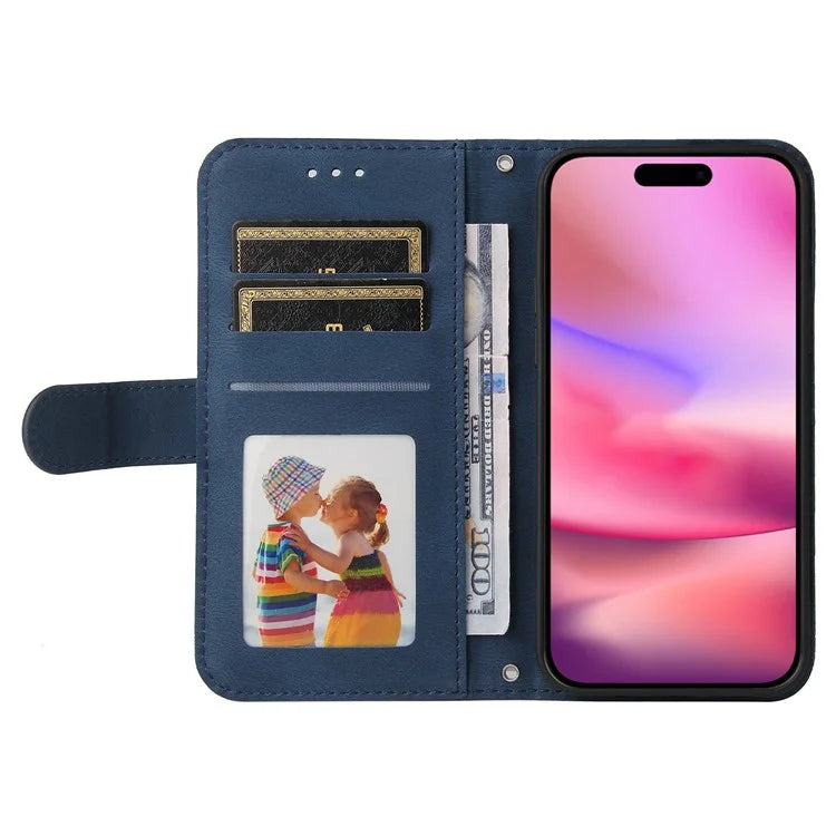 For iPhone 16 Case Wallet Leather Phone Cover Tree Hardware Decor