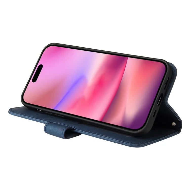 For iPhone 16 Case Wallet Leather Phone Cover Tree Hardware Decor