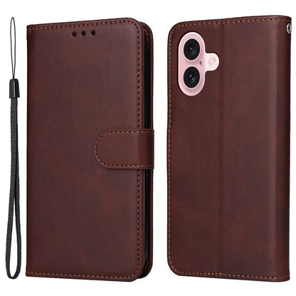 For iPhone 16 Case PU Leather Stand Phone Cover  with 3 Card Slots Wallet