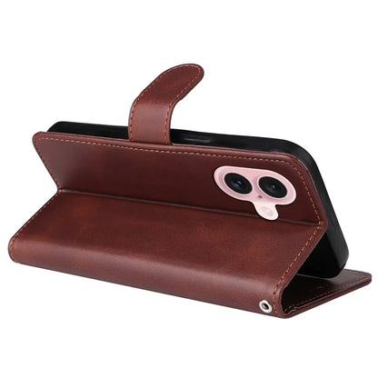 For iPhone 16 Case PU Leather Stand Phone Cover  with 3 Card Slots Wallet