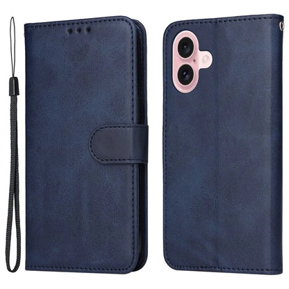For iPhone 16 Case PU Leather Stand Phone Cover  with 3 Card Slots Wallet
