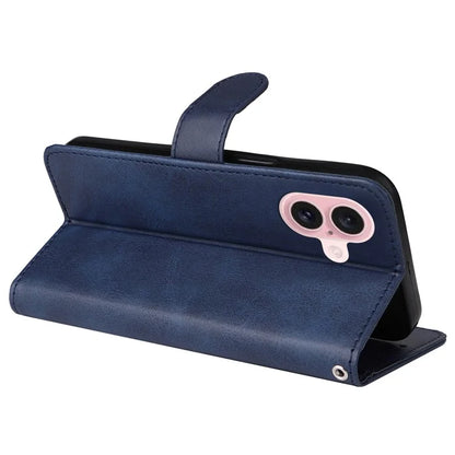 For iPhone 16 Case PU Leather Stand Phone Cover  with 3 Card Slots Wallet